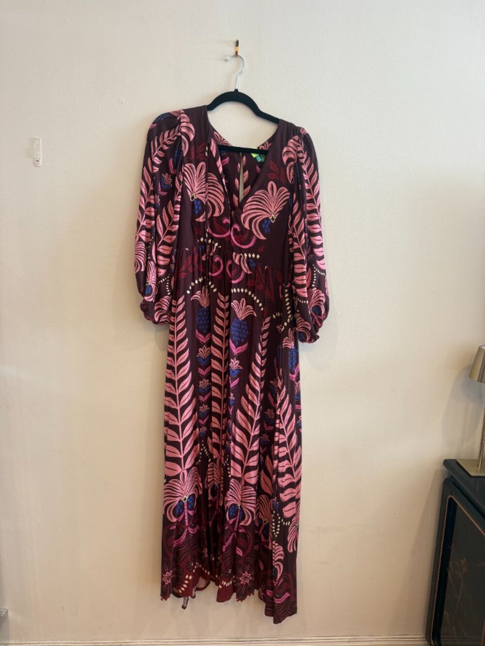 Farm Rio Tropical Splendor Magenta Long Dress - Picture 3 of 6
